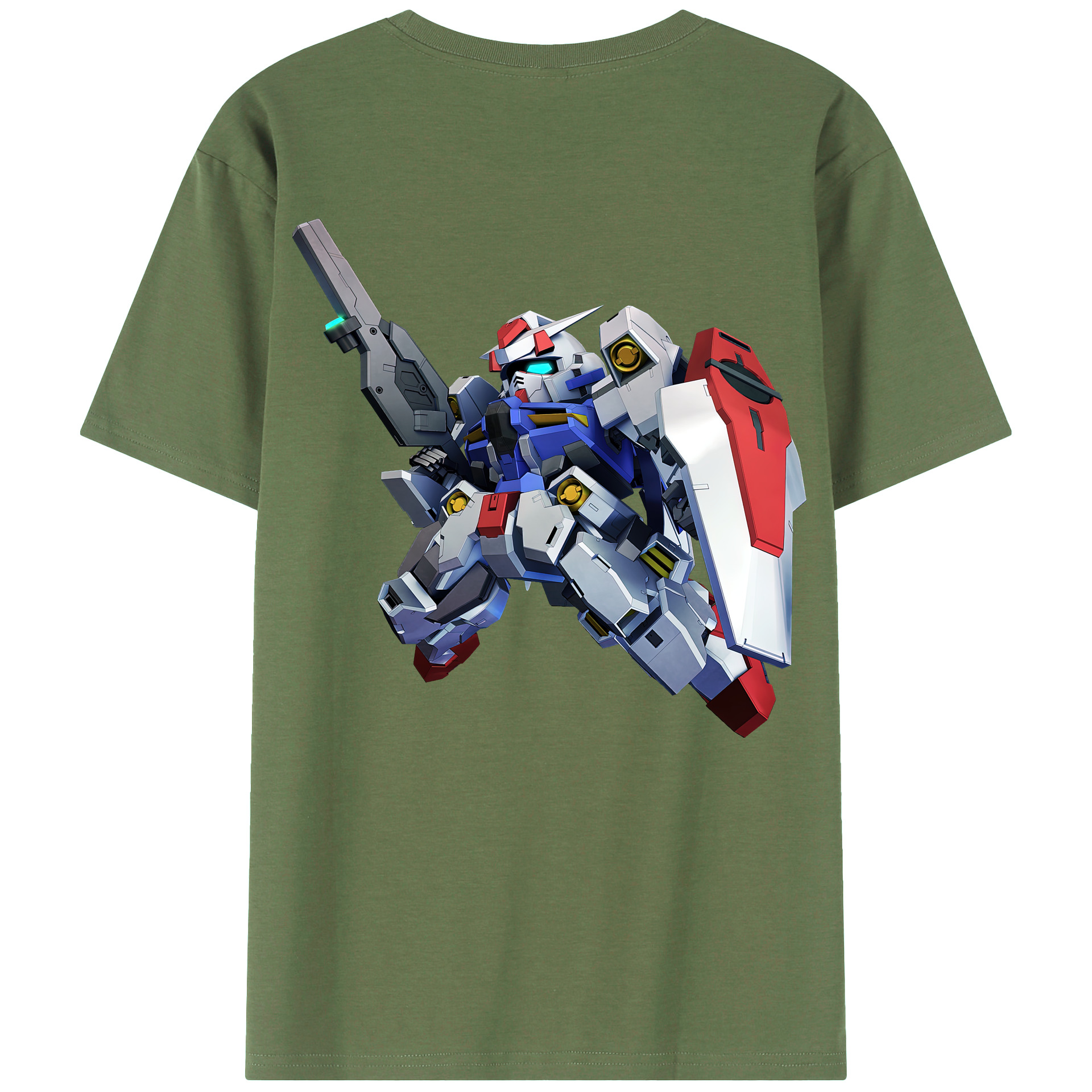 （画像用） 機動戦士ガンダム Mobile Suit Gundam 綿100％ メンズ半袖Tシャツ（バックプリント） 通気性